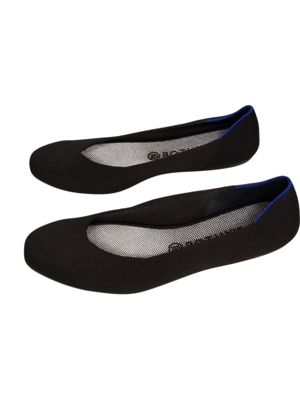 Rothy's Black Ballet Flats with Blue Trim Size 10w